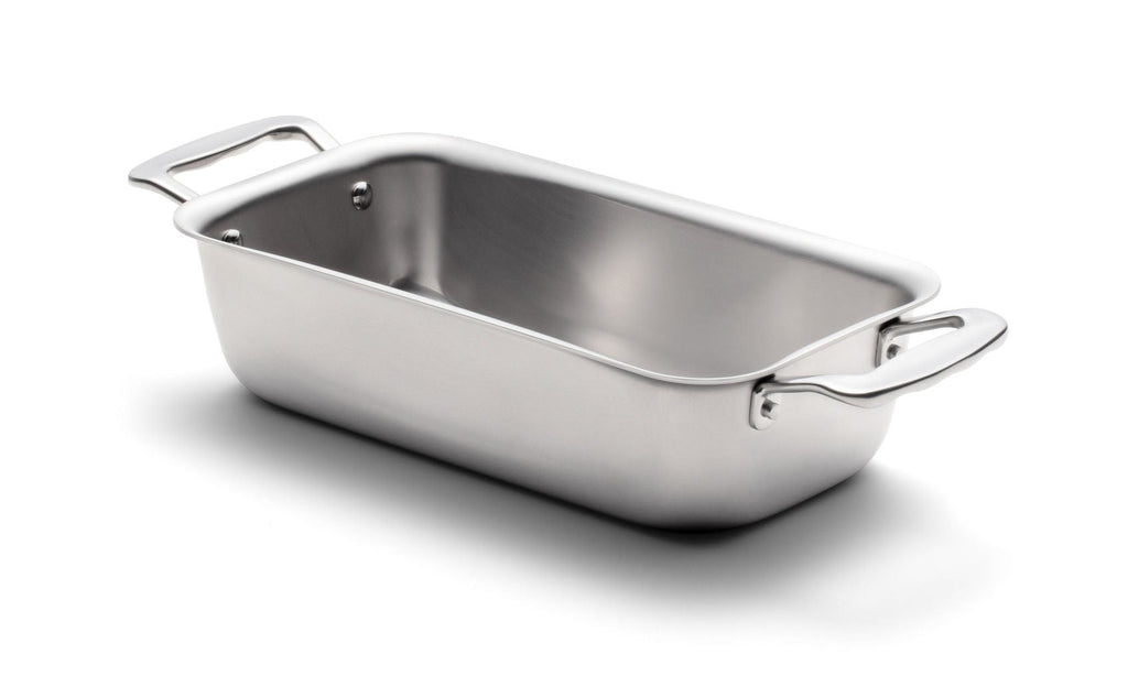 360 Cookware. T-304 Surgical Grade Stainless Steel Handcrafted in the U.S.A. High quality cookware. Loaf Pan with Handles. No coating