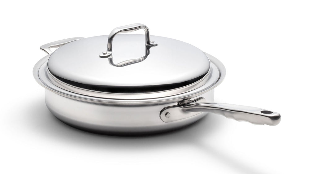 360 Cookware. T-304 Surgical Grade Stainless Steel Handcrafted in the U.S.A. High quality cookware. 3.5 quart sauce pan with lid. Made in USA. 360 Vapor® Cooking technology.