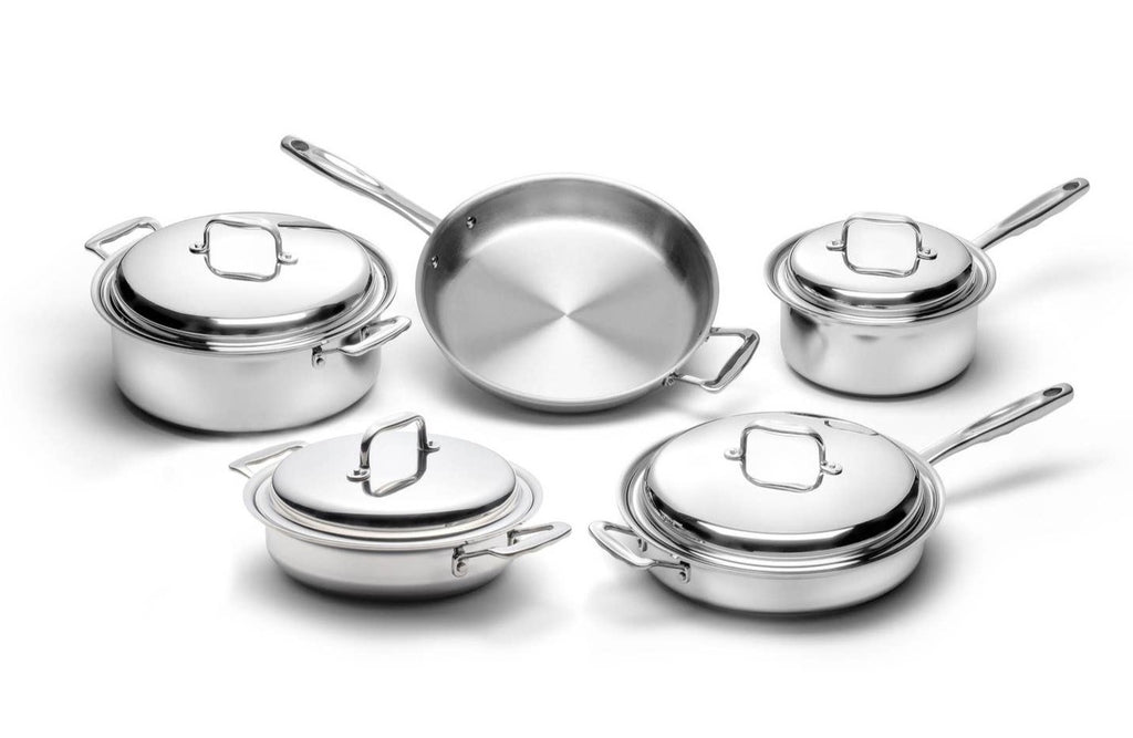 360 Cookware. T-304 Surgical Grade Stainless Steel Handcrafted in the U.S.A. High quality cookware. 9 piece cookware set. Made in USA. 