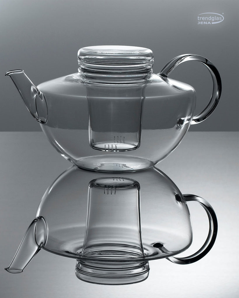 Trendglas JENA German Glass 5 cup Opus Teapot with glass infuser. Heat-resistant German made Borosilicate glass. No heavy metals or other toxic substances and Lead free. 