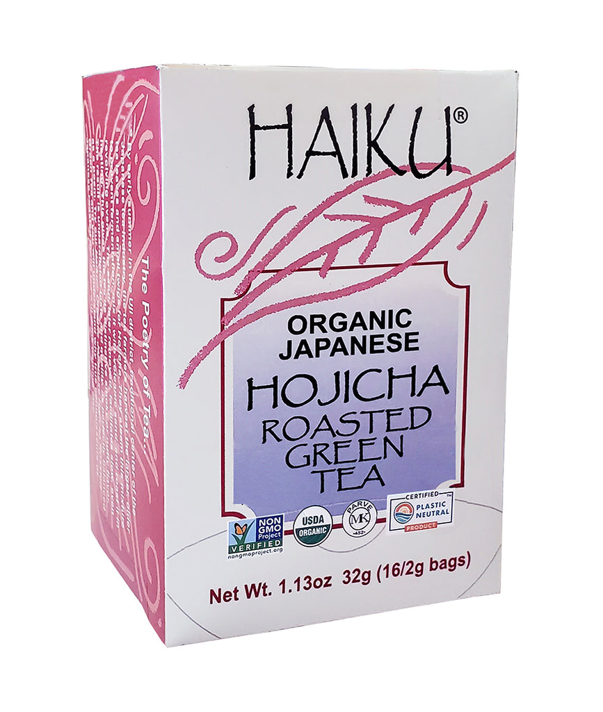 HAIKU Organic Japanese Hojicha Roasted Green Tea. Non GMO