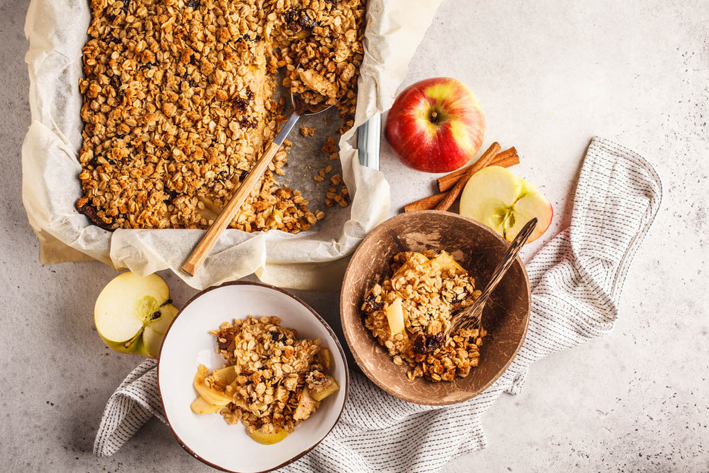 Cinnamon Spice Apple Crisp with Sweet Cloud Syrup