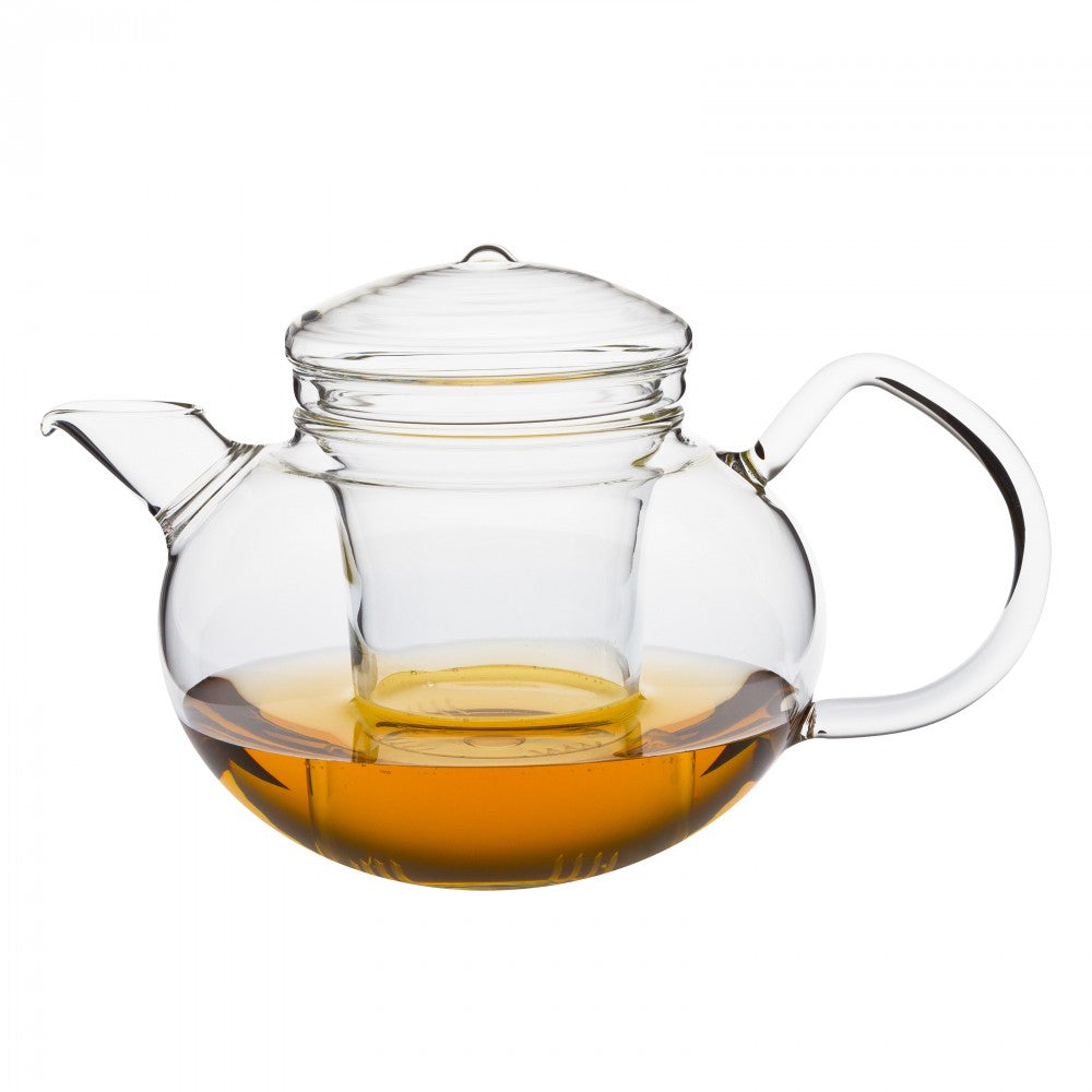 Trendglas JENA German Glass 5 cup Soma Teapot with glass infuser. Heat-resistant German made Borosilicate glass. No heavy metals or other toxic substances and Lead free. Perfect for brewing loose tea.                                  