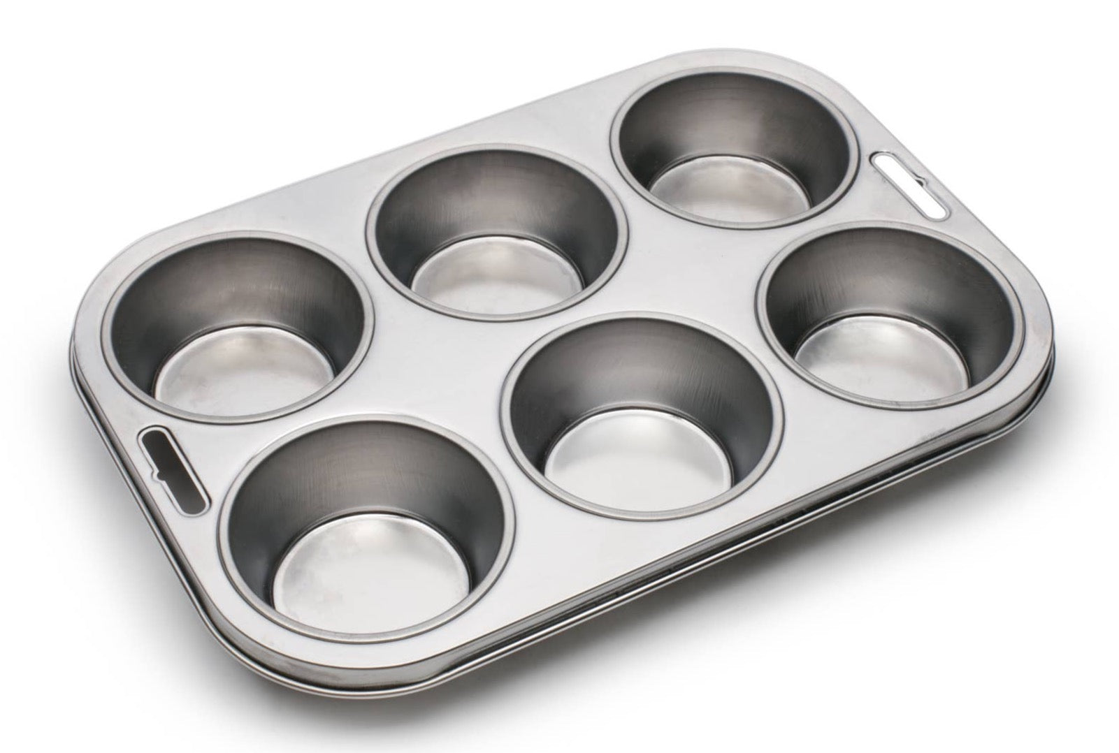 P&P CHEF Muffin Pan Cupcake Pans Set of 2, Stainless Steel Muffin Pans  (6-Cups), For Mini Brownie Tart Quiches, Healthy & Durable, Quick Release 