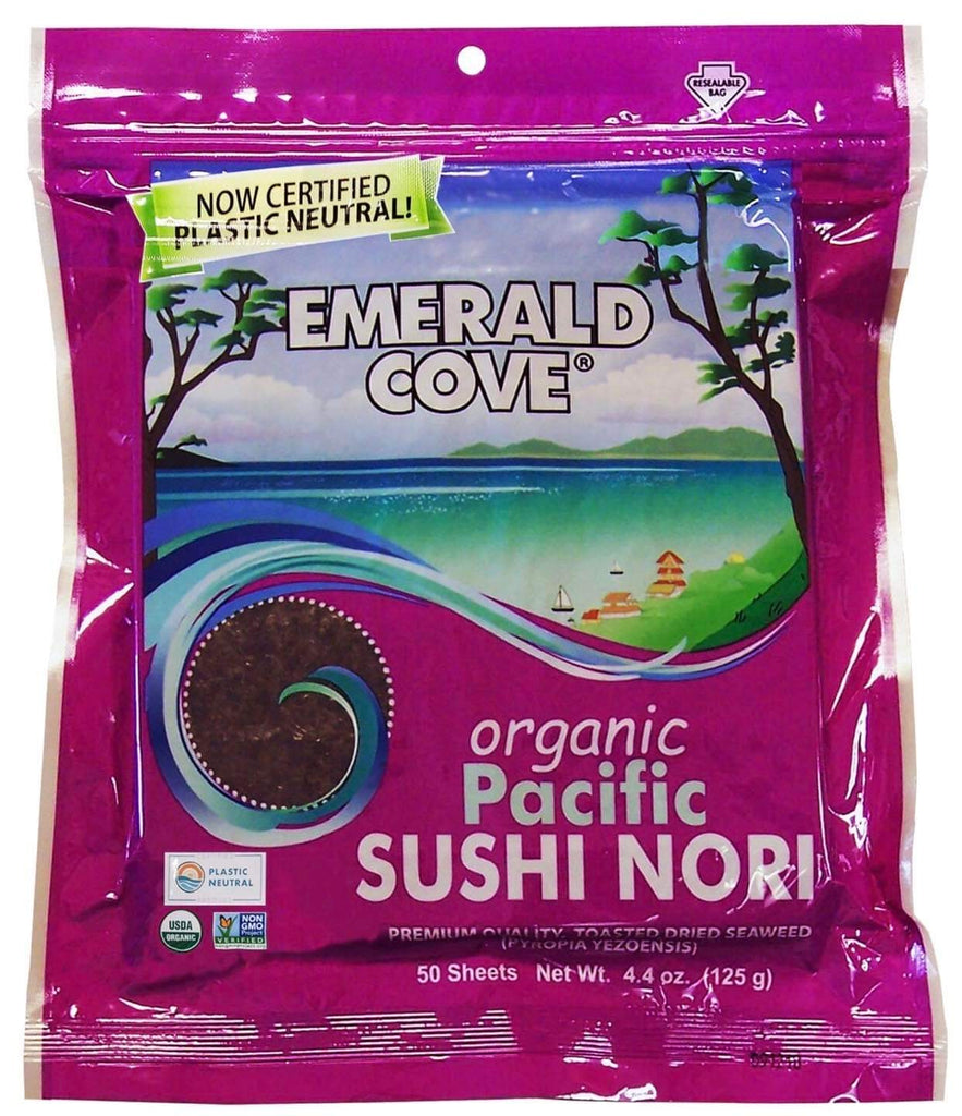 Emerald Cove Organic Sushi Toasted Nori - 50 Sheets. Perfect for Sushi or snacking on. Non GMO.          