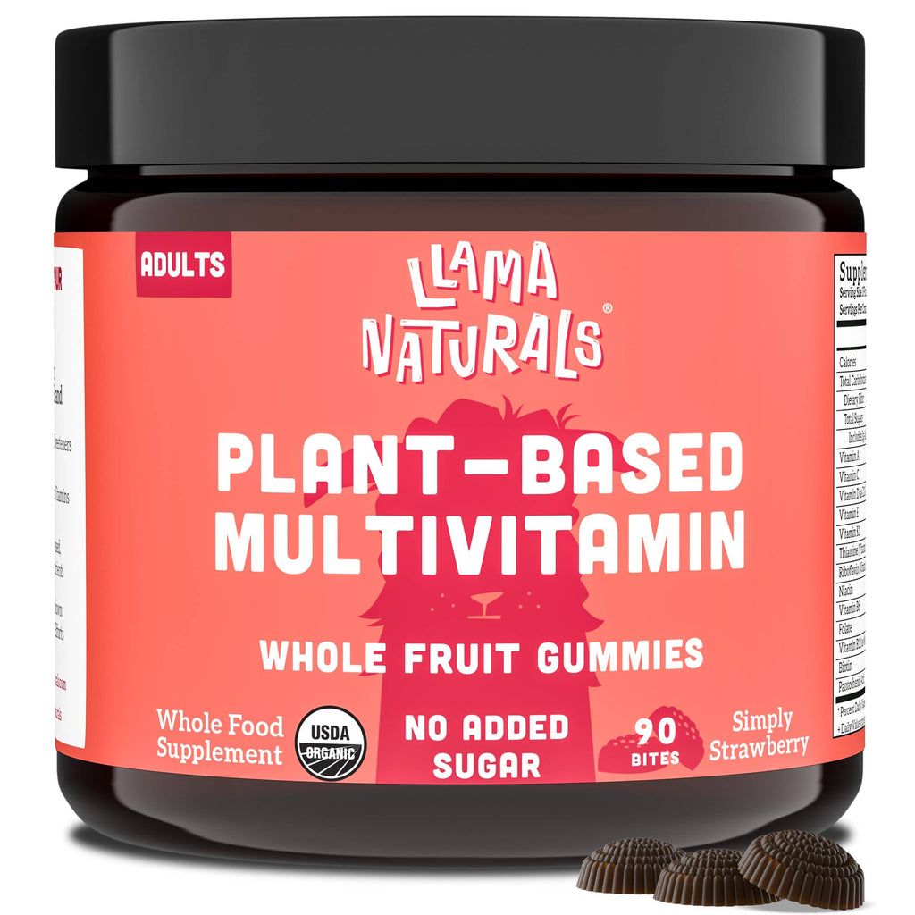 Llama Naturals Plant-Based Multivitamin Whole Fruit Gummies Simply Strawberry   