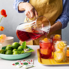 Enjoy Traditional Medicinals Organic Hibiscus Tea cold or hot! 
