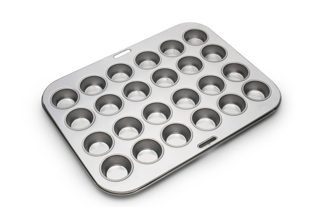 Stainless Steel Mini Muffin Pan 24 Cup. No coating.                             