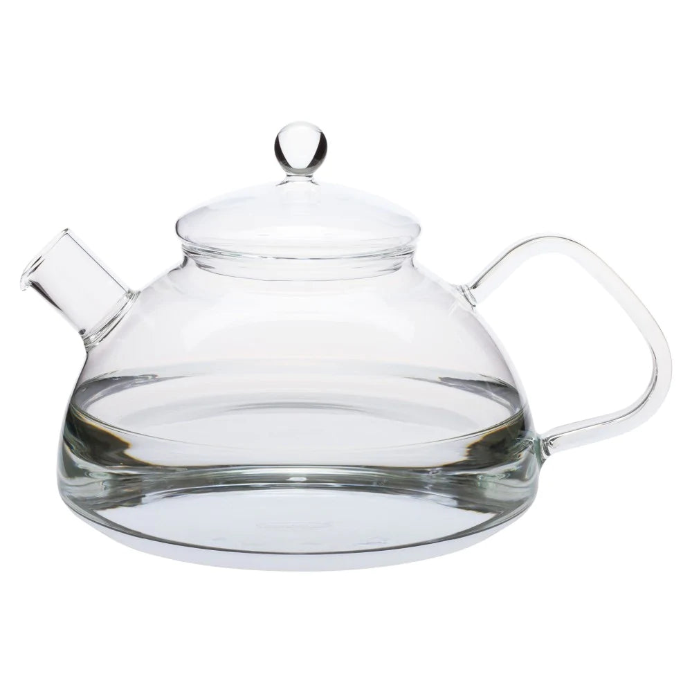 Borosilicate Glass Stove Top Whistling Tea Kettle - 12 Cup Capacity -  BPA-Free - German-Made Glass Kettle for Gas, Electric, and Glass Ranges