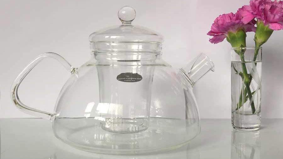 German Glass Kettle 5 Cup with German Glass Infuser - German Glass